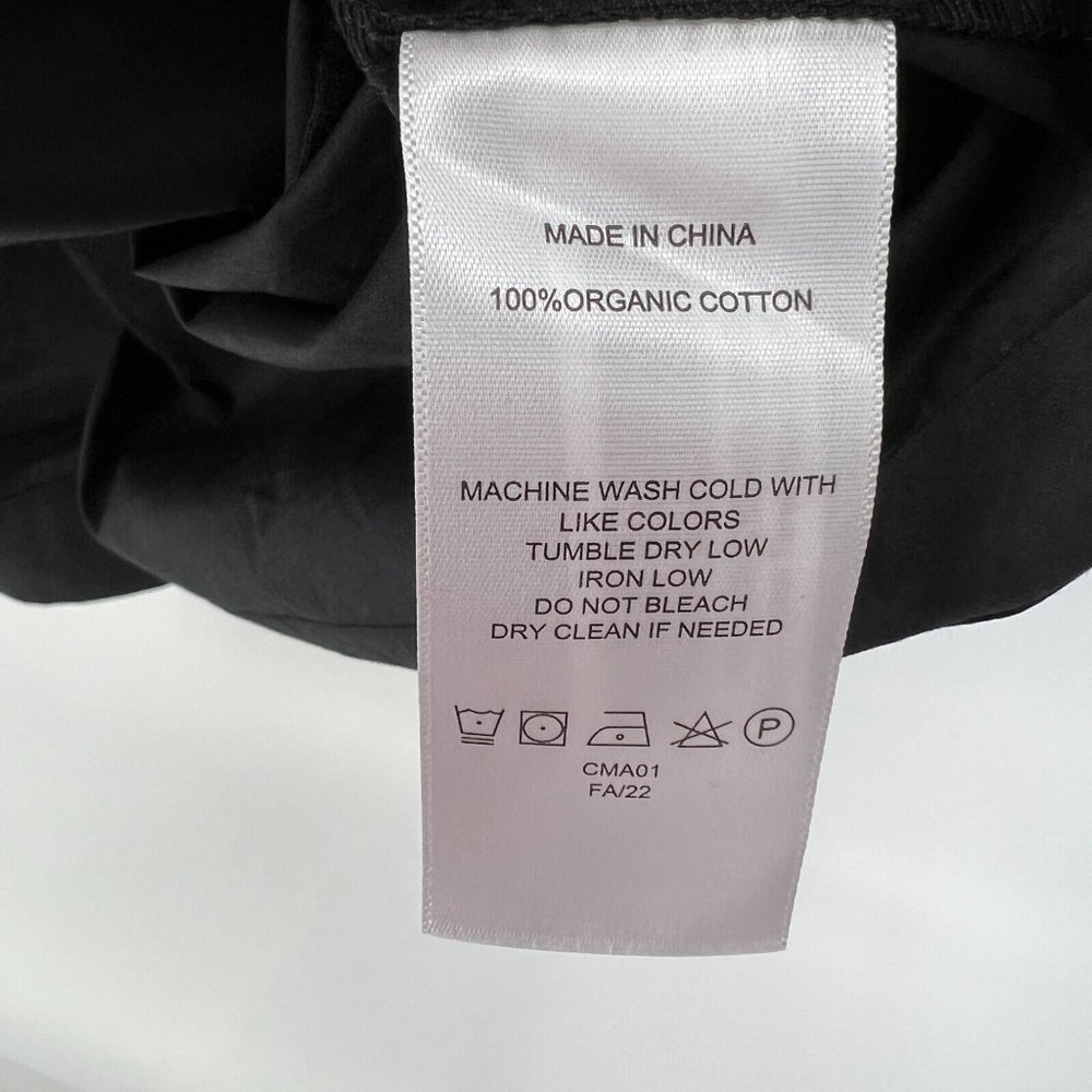 Quince Black Organic Cotton Tiered Maxi Dress sz XS Womens Pockets Poplin Fabric - Picture 5 of 7